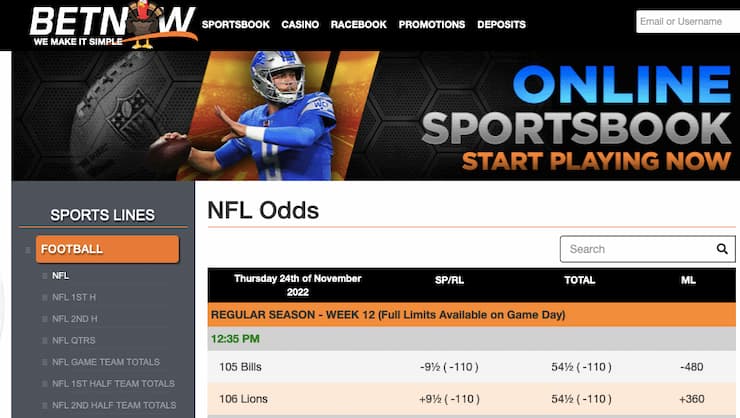 BetNow - Ohio sports betting site -NFL Contests