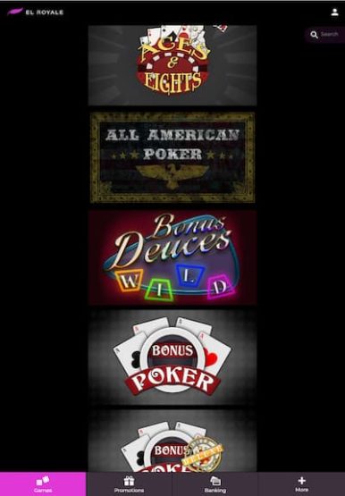 El Royale Casino Tablet App Video Poker