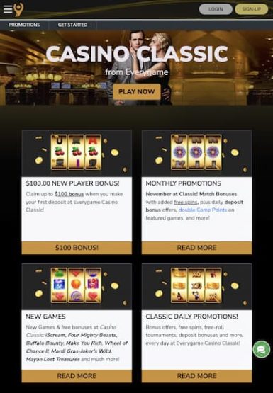 Everygame Casino Tablet App Lobby