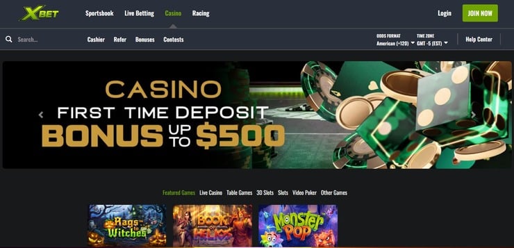XBet homepage - one of the best Bitcoin bonus casino sites
