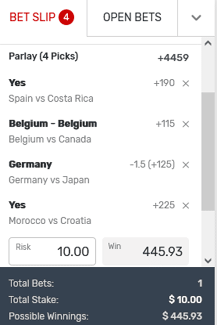 Today's World Cup Parlay Picks