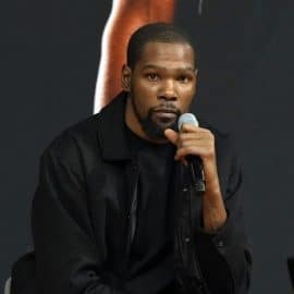 Kevin Durant at the Phoenix Suns press conference.