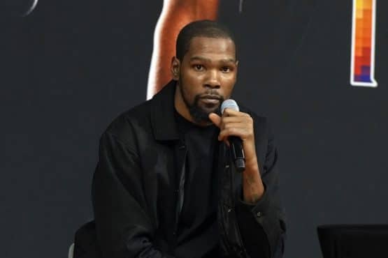 Kevin Durant at the Phoenix Suns press conference.