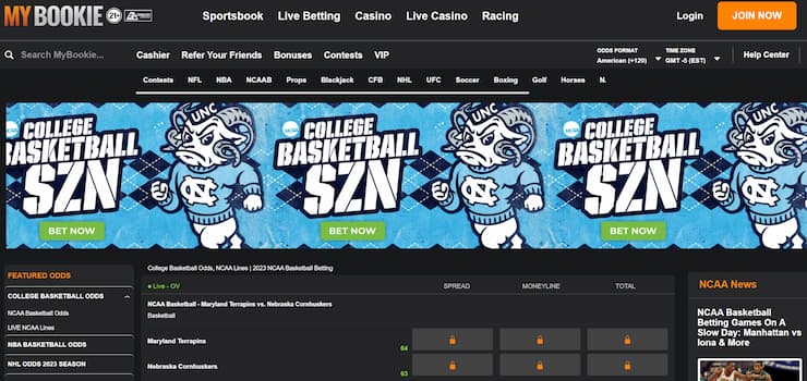MyBookie great NCAAB betting odds