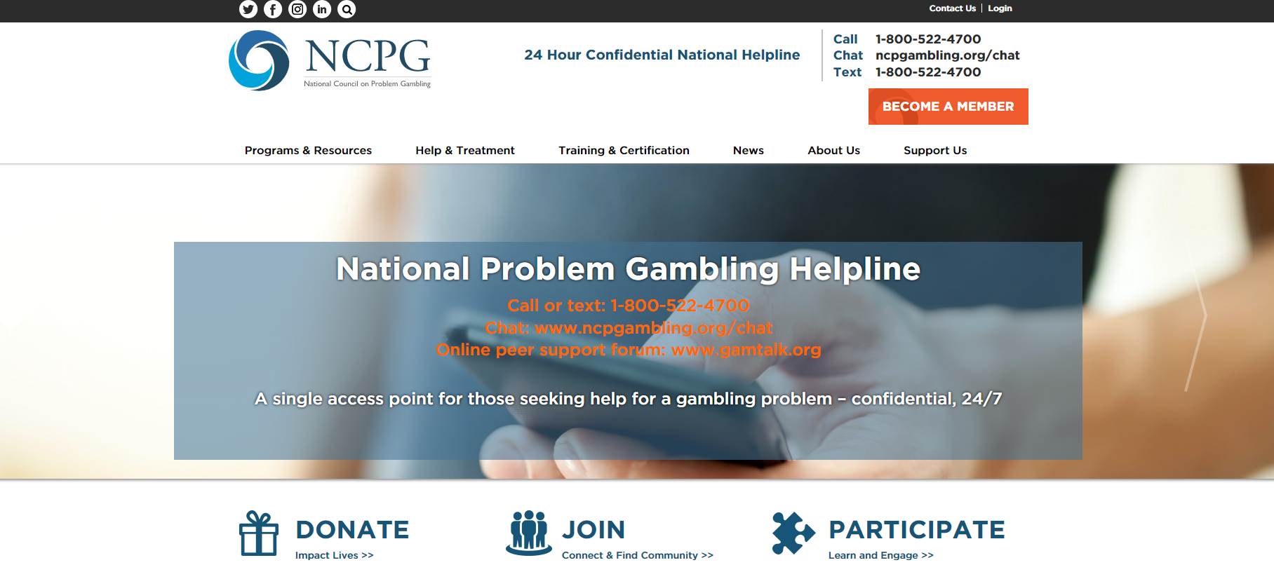 gambling addiction NCPG responsible gaming