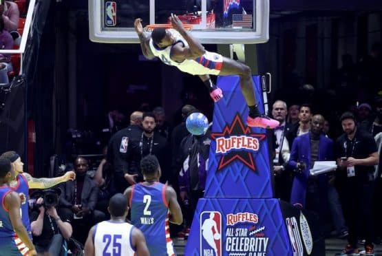 WATCH: DK Metcalf Throws Down Huge Dunk In NBA Celebrity Game