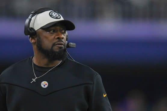Pittsburgh Steelers head coach Mike Tomlin looks on the sideline.
