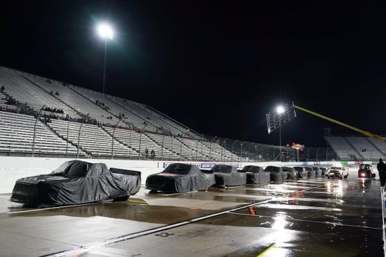 trucks in the nascar rain at martinsvile (1)