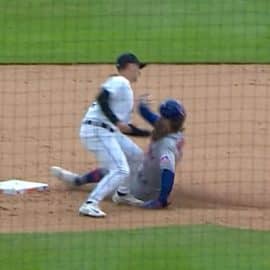 Brandon Nimmo thrown out stealing