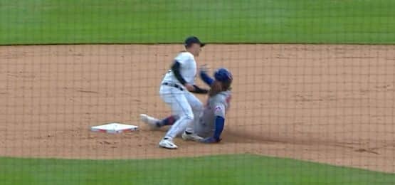 Brandon Nimmo thrown out stealing
