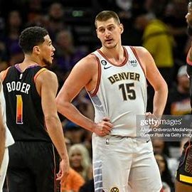 Devin Booker and Nikola Jokic