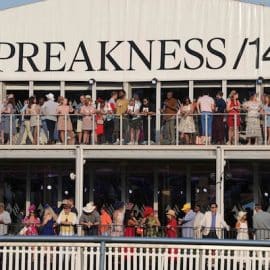 Fans at the Preakness wait for race.