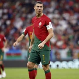 Portugal forward Cristiano Ronaldo stands and stares.