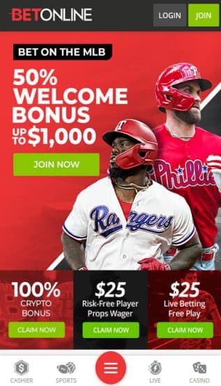 oklahoma sports betting BetOnline Mobile App Homepage