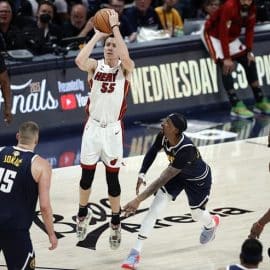 duncan robinson shoots during game 3 of nba finals (1)