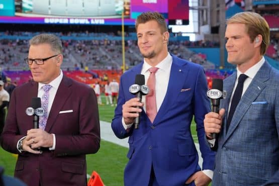 FOX Sports personalities Howie Long, Rob Gronkowski, and Greg Olsen