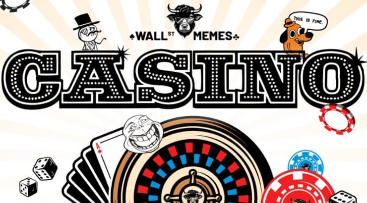 A screenshot of the Wall Street Memes Casino Twitter banner. 