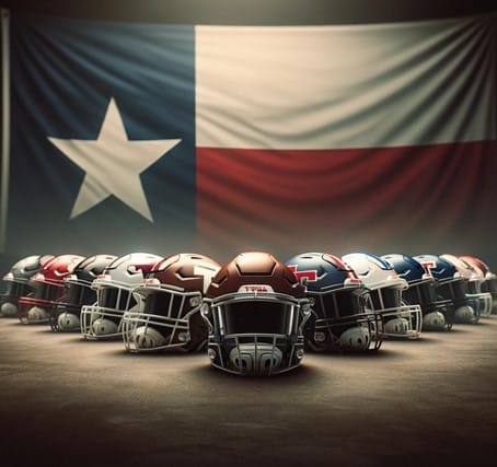 football helmets texas flag