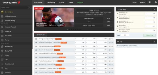 Everygame Home Page - Delaware Sports Betting Sites