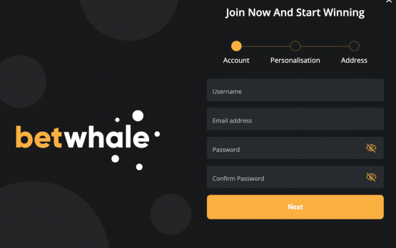 BetWhale Sign-Up