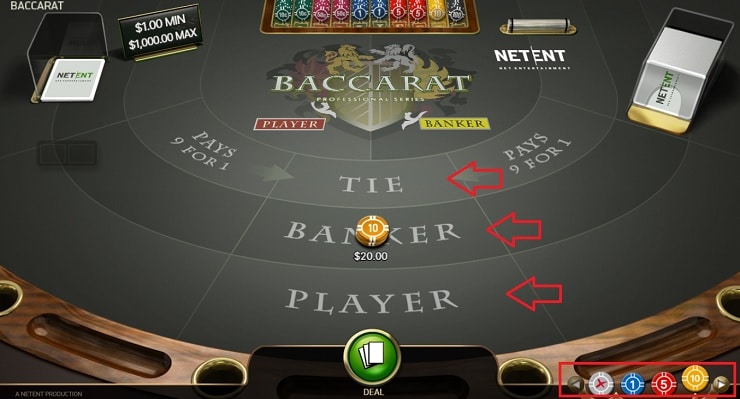 how to play baccarat three betting areas