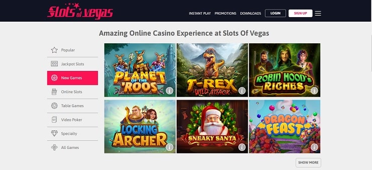 slots of vegas review casino games
