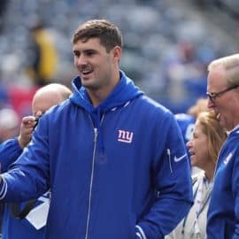 Giants quarterback, Daniel Jones and owner John Mara