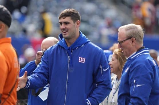 Giants quarterback, Daniel Jones and owner John Mara