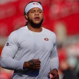 A; San Francisco 49ers defensive end Chase Young (92)