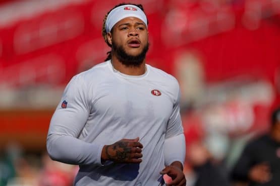 A; San Francisco 49ers defensive end Chase Young (92)