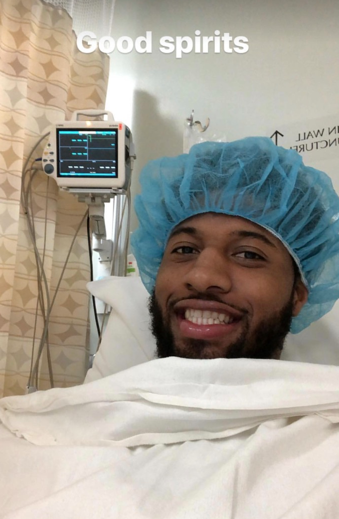 Paul George posts knee surgery photo update from hospital on Instagram ...