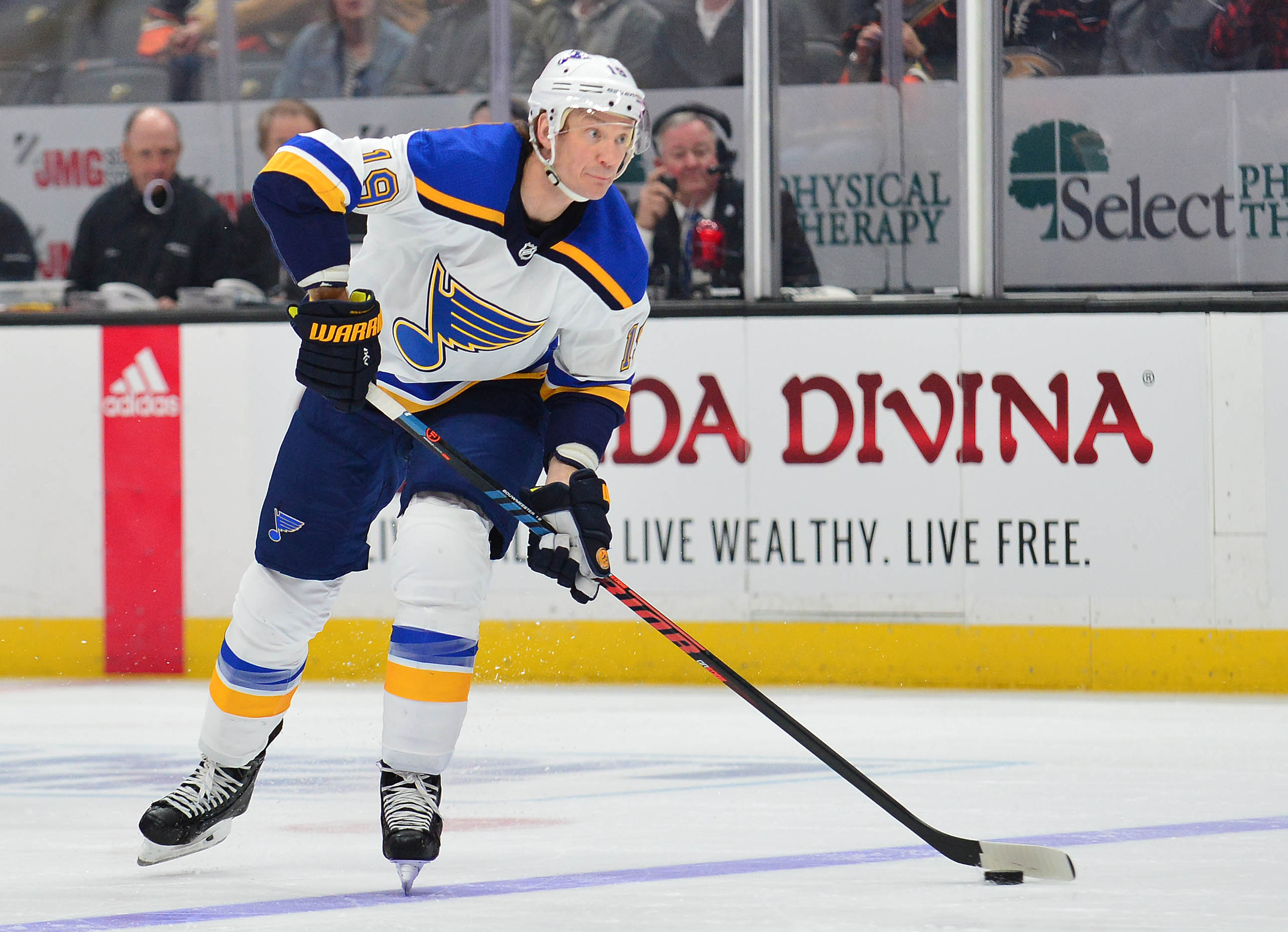 Blues and Ducks postponed after Jay Bouwmeester collapses on the bench