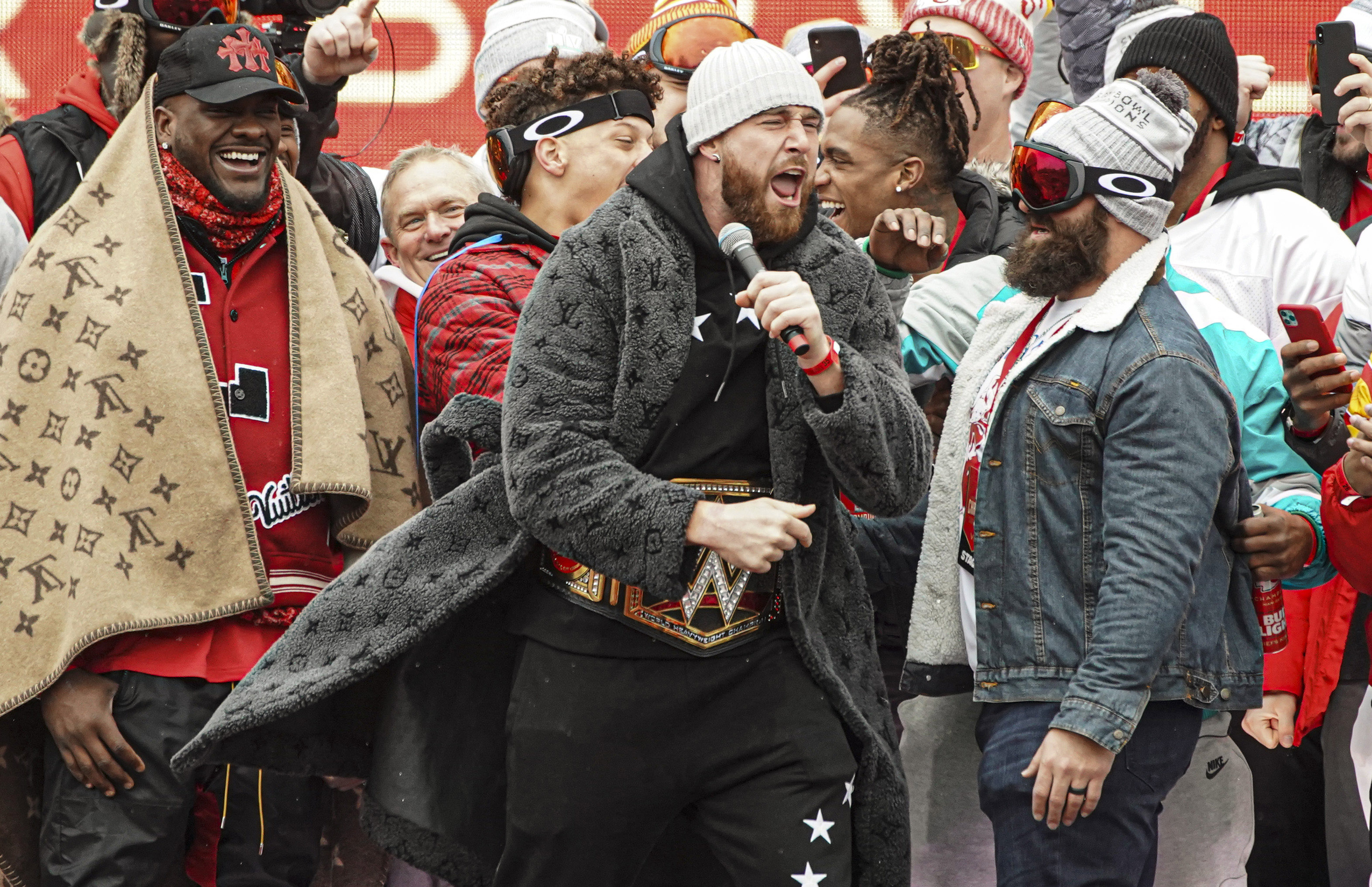 Travis Kelce Steals The Show At Championship Parade With Epic Speech On Stage Video The Sports Daily